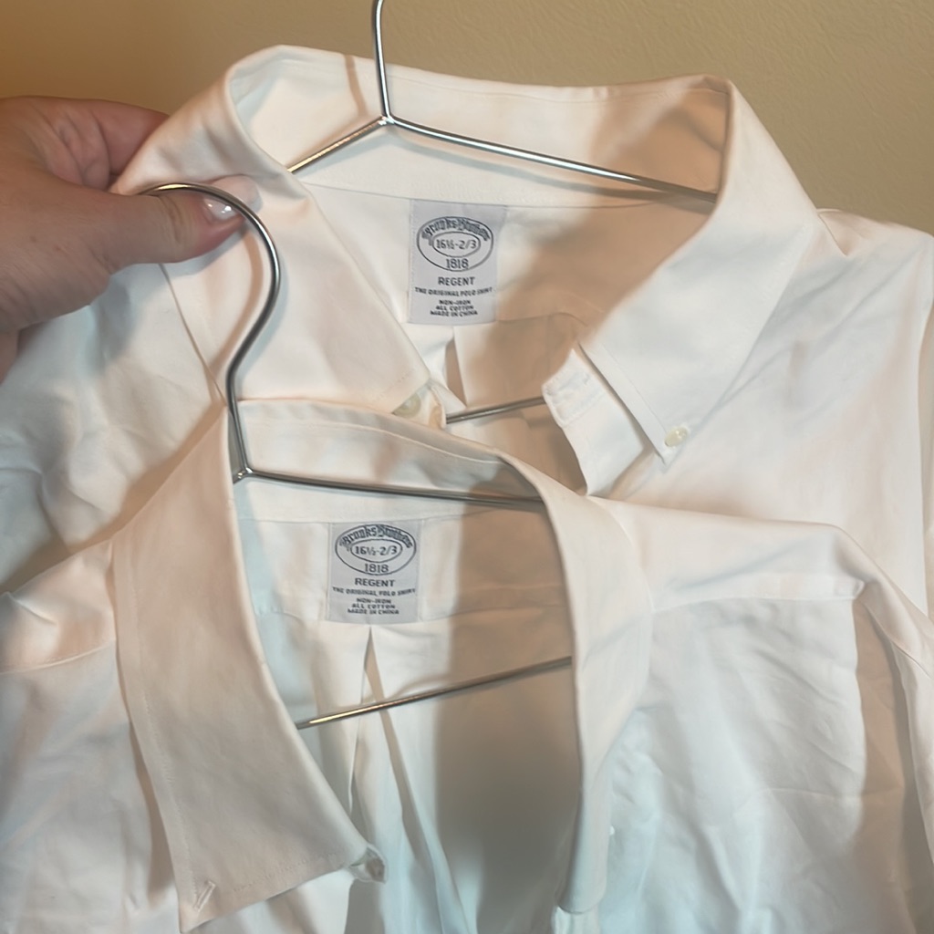 Set Of 2! Nwot Brooks Brothers Regent Non-Iron White Original Polo Shirts